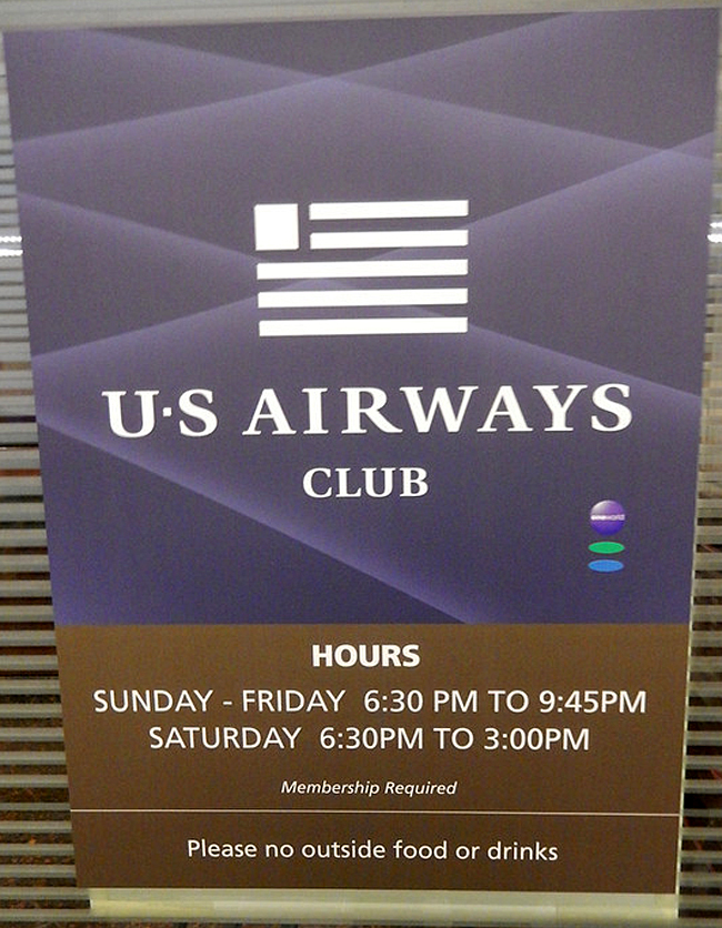 US Airways Club Sign