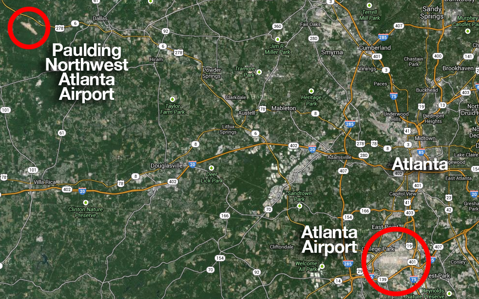 Silver Comet Field at Paulding Northwest Atlanta Airport Map
