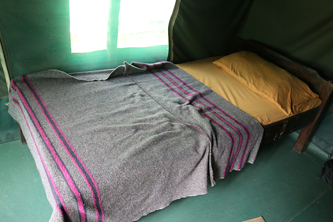 Tent camp site Kenya bed