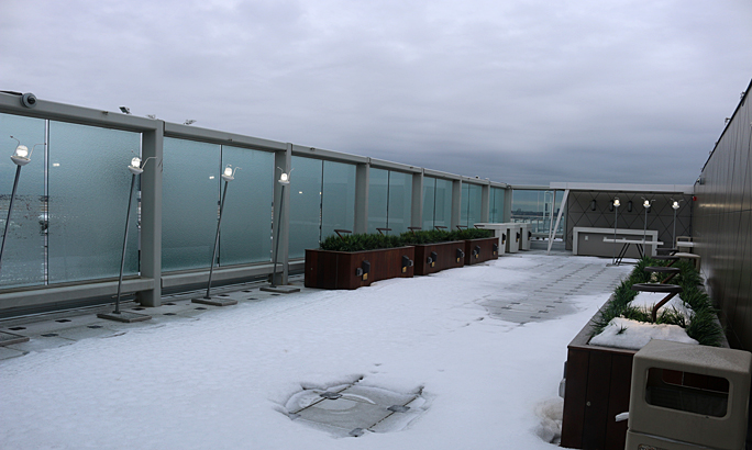 It will be a freezing cold day in New York before I get to visit the Sky Deck, which was closed for obvious reasons. Photograph ©2015 by Brian Cohen.
