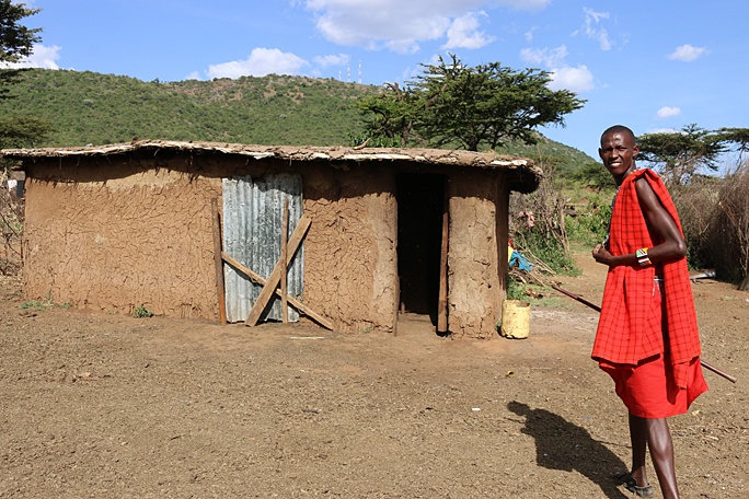 Maasai home cow manure Kenya