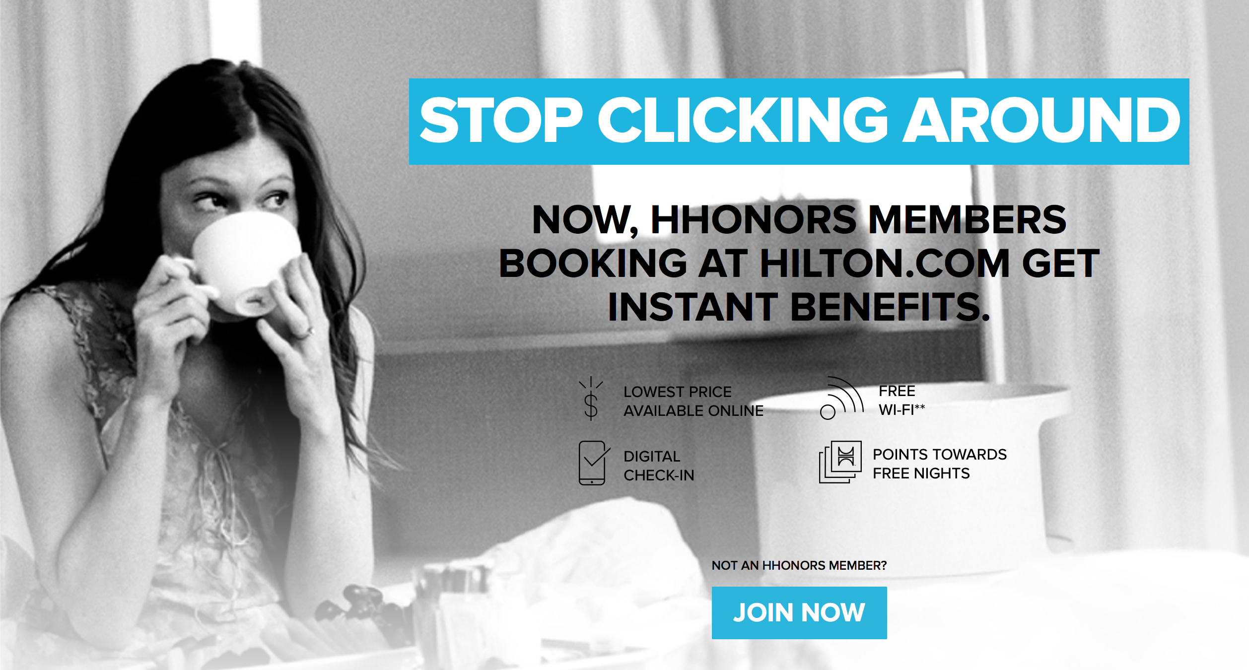 Stop Clicking Around discount for Hilton HHonors members
