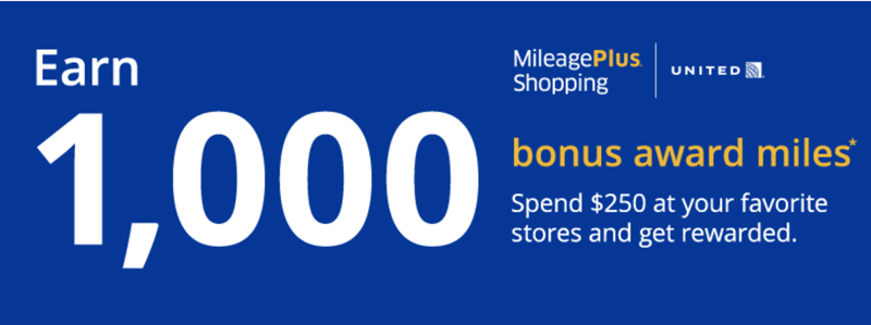1,000 bonus MileagePlus miles for shopping