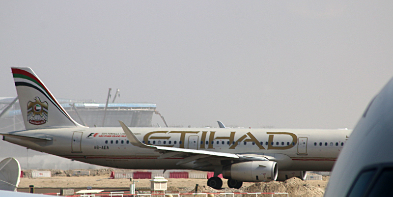 Etihad Airways airplane in Abu Dhabi