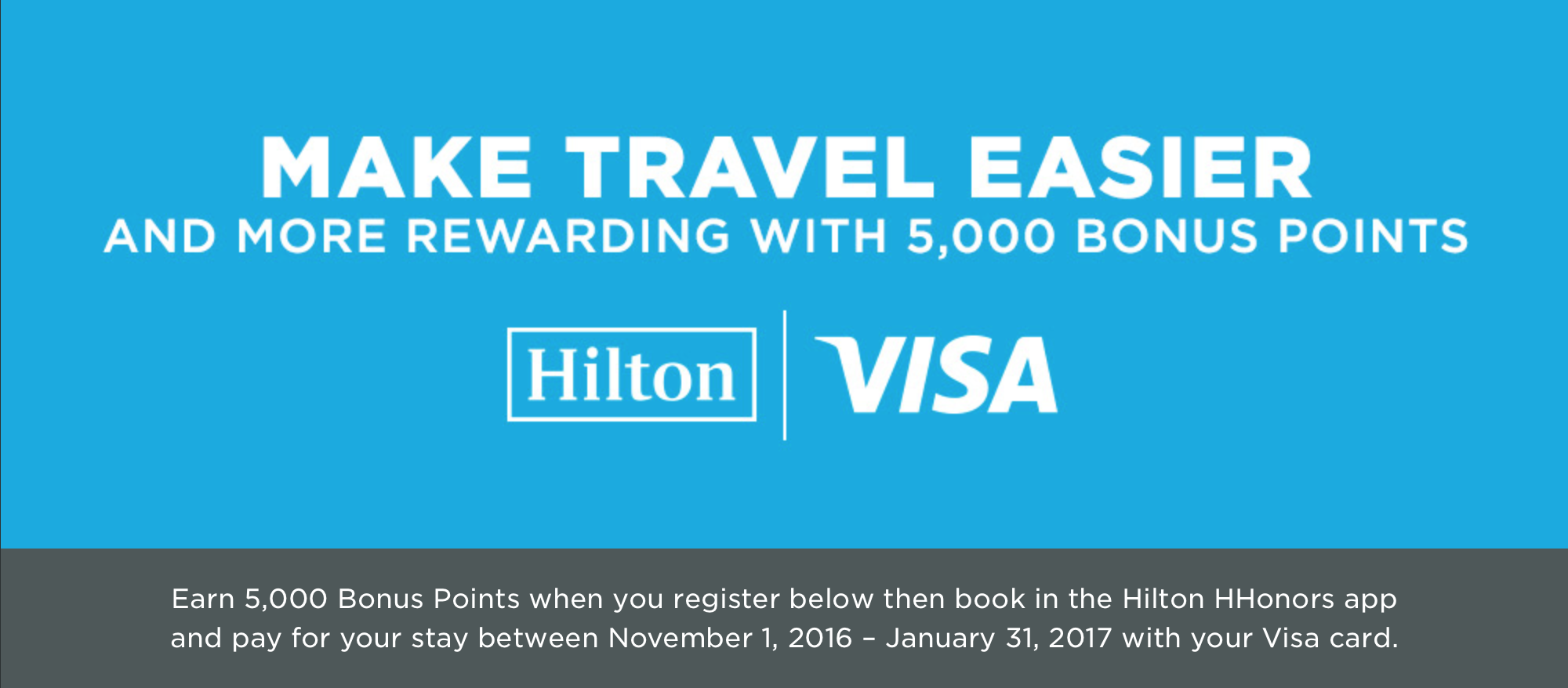 Visa 5,000 Hilton HHonors point bonus 2016