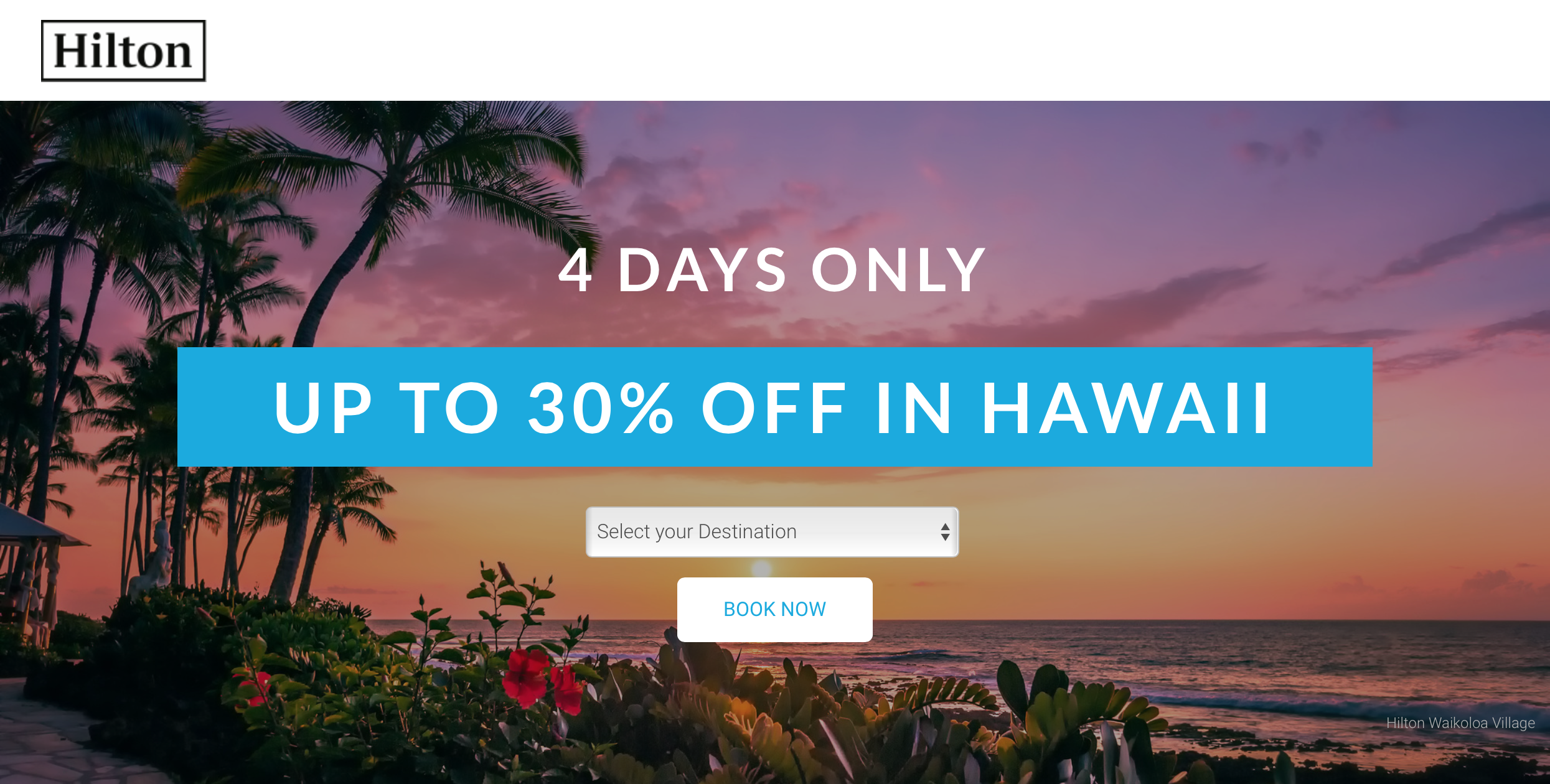 Up to 30 percent off room raw Hawaii four day sale 2016