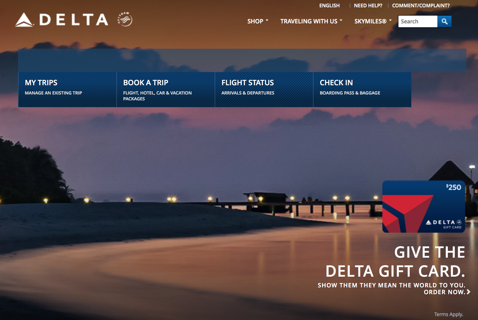 Delta Air Lines official Internet web site systemwide outage January 2017