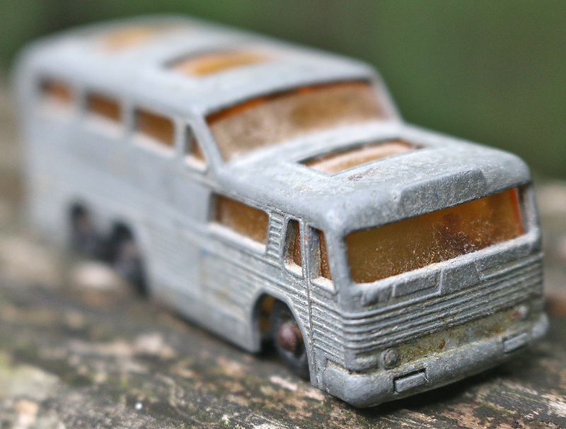 toy Greyhound bus matchbox