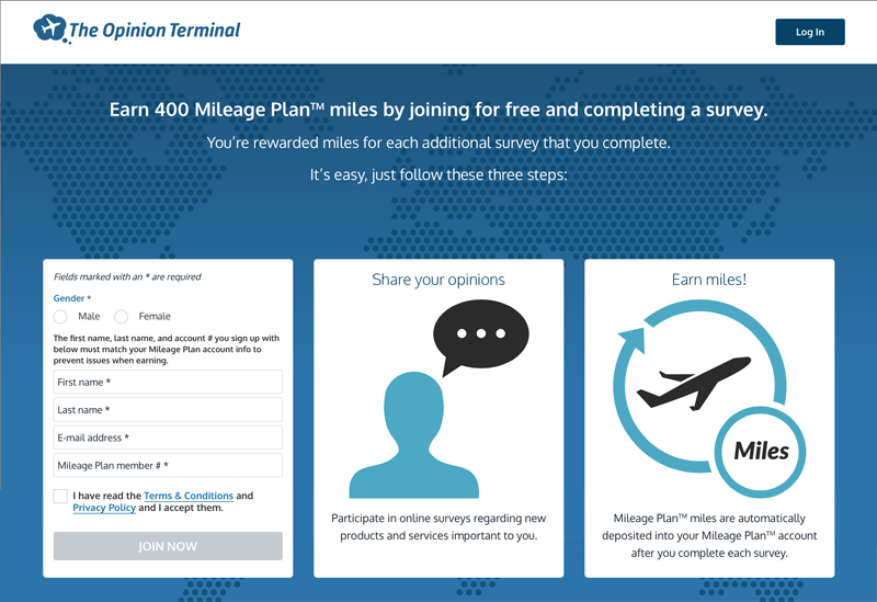 400 Alaska Airlines Mileage Plan miles survey