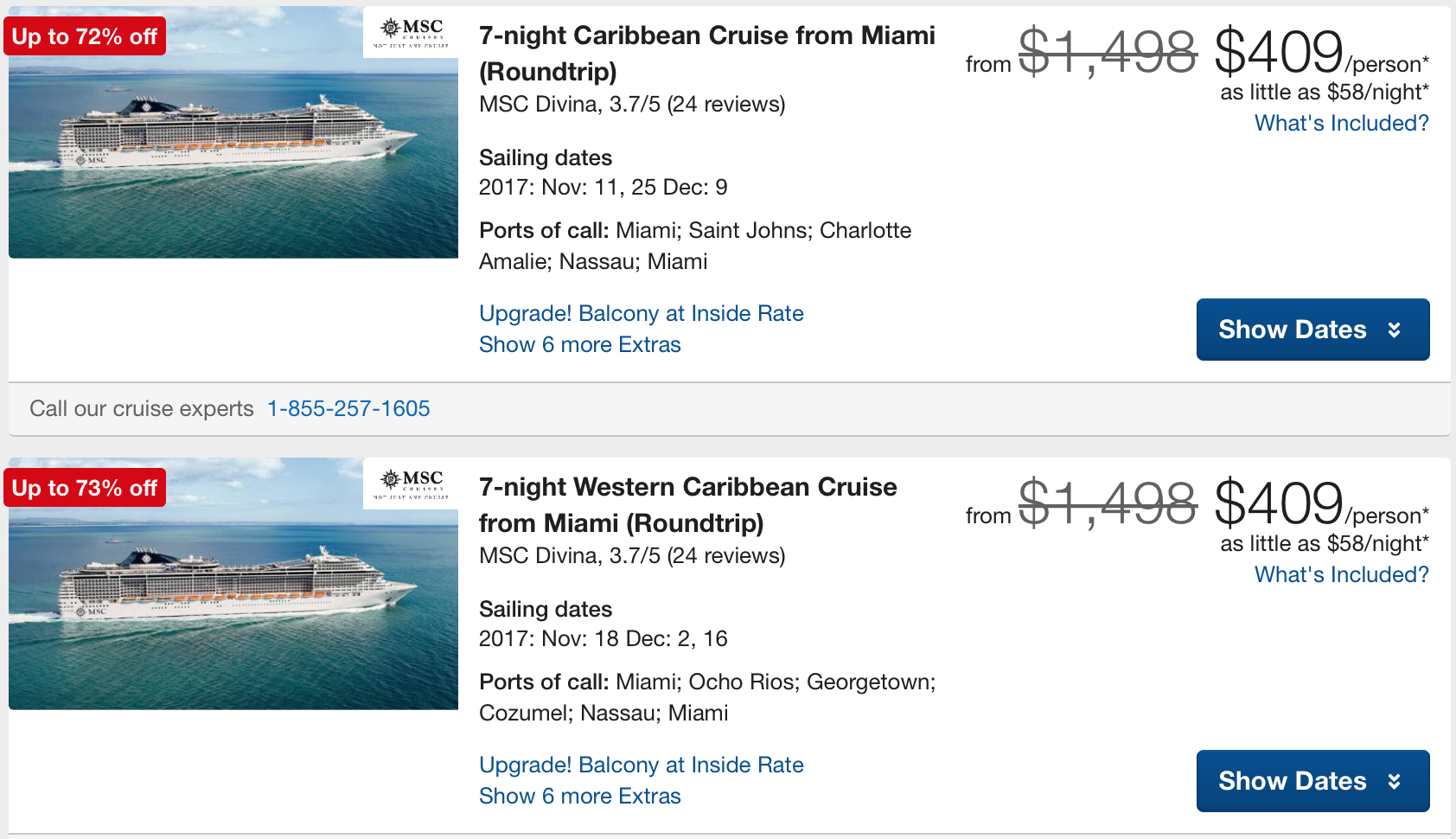 MSC cruise offers