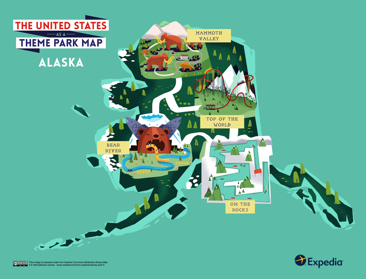 Map of the United States as a Theme Park. Would It Look ...