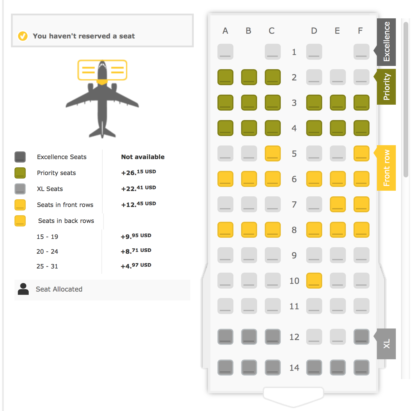 Seat selection