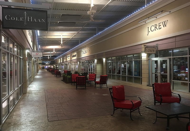 dark empty mall stores