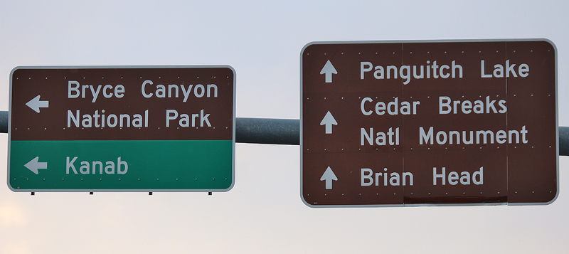 Brian Head highway sign