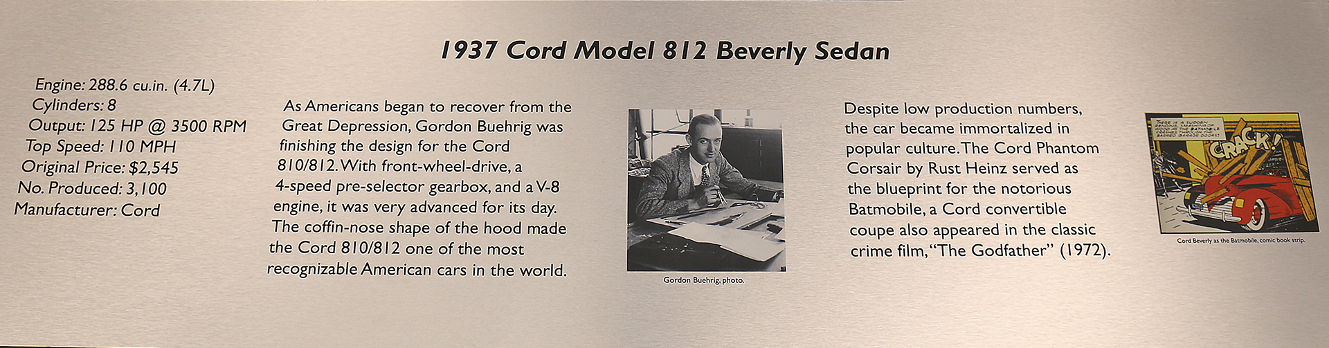 1937 Cord Model 812 Beverly Sedan